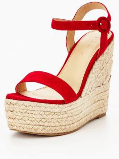 Myleene Klass Marni Real Suede Wedge - Red Myleene Klass Marni Real Suede Wedge - Red